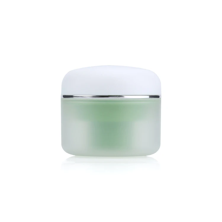 Double wall clear frosted plastic cosmetic jars body scrub skincare unique colorful frosted plastic jars cosmetic