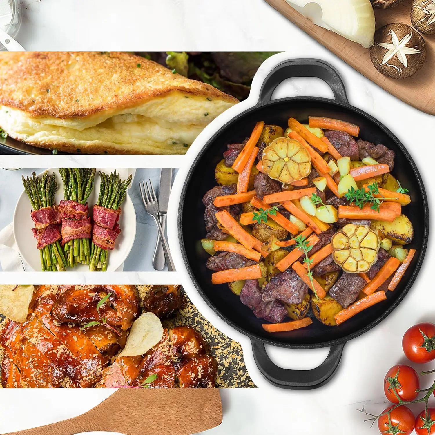 Cast Iron Griddle Roasting Grill Pan Outdoor Bbq Skillet Griddle Pan Barbecue Nonstick Lid Griddles & Grill Pans For Stove Top