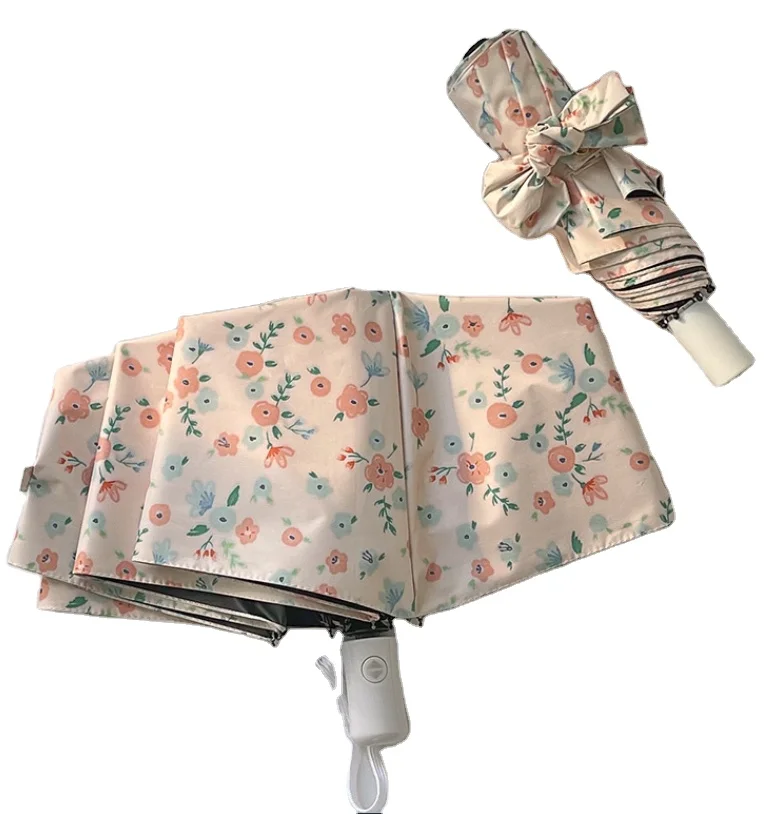 manufacturer parasol automatic Folding Umbrella uv protective promotional 3 Fold Umbrellas for rain customized