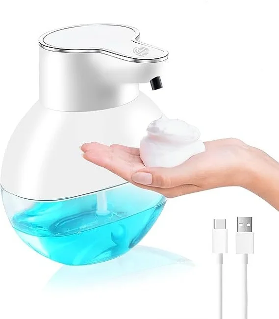 Rechargeable Touchless Soap Dispenser Electric Scrubber with Foaming Liquid Battery Powered Automatic Soap Dispensers Household