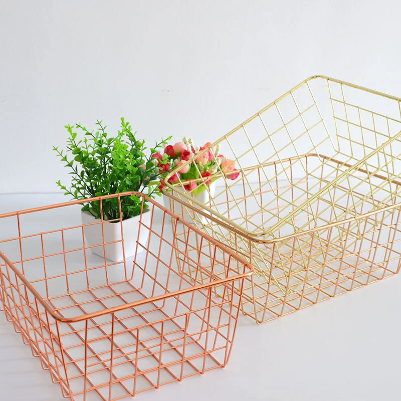 Wire Mesh Storage Basket Freezer Organizer Storage Metal Wire Food Storage Baskets For Kitchen Pantry