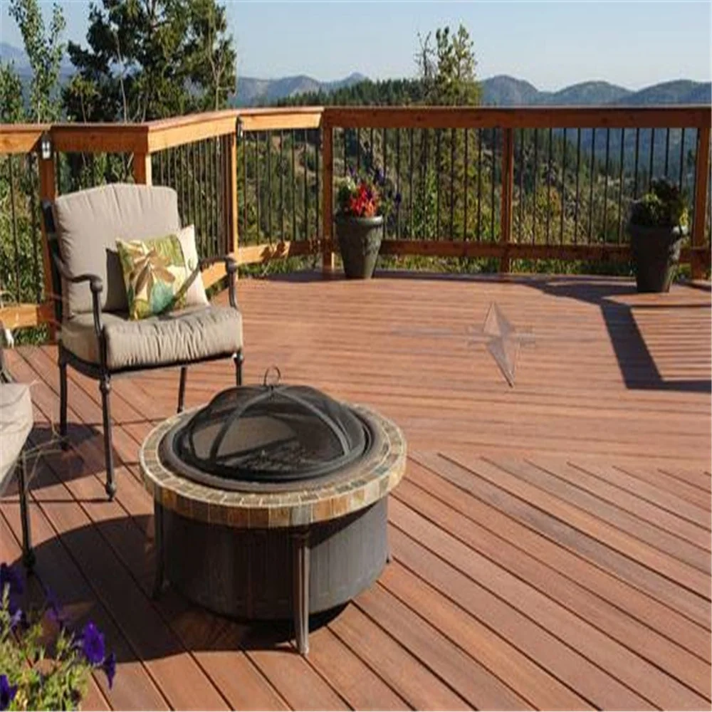 Outdoor Anti-corrosion Solid WPC  Flooring with Grooves for Courtyard