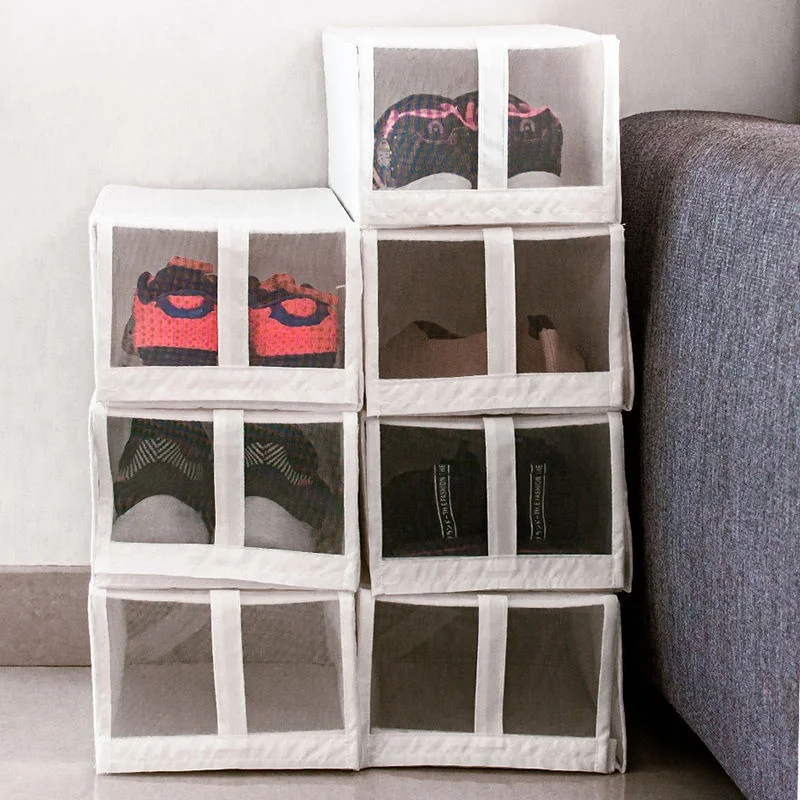 Magnetic shoe containers plastic storage box Wholesale Stackable Custom Storage Clear Plastic Shoe Box