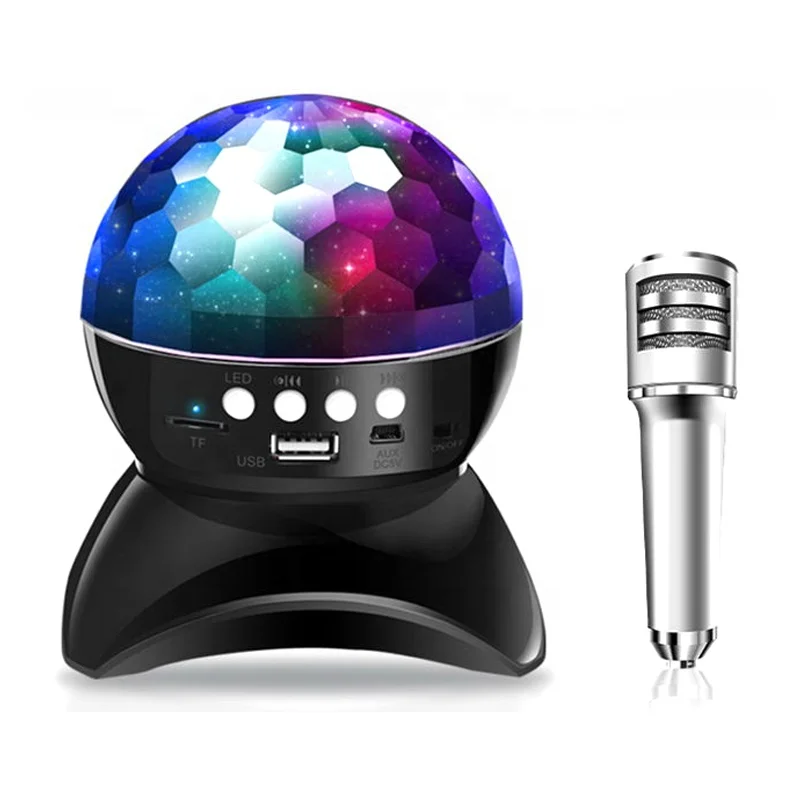 Beautiful RGB Colorful Dance Light Speaker Portable Stage Speakers Wireless Karaoke Speakers With Microphone