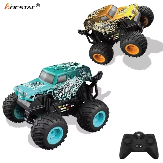Bricstar hot sale children off-road vehicle toys 360 rotation 2.4G 1:20 rc stunt dancing car with led light and music