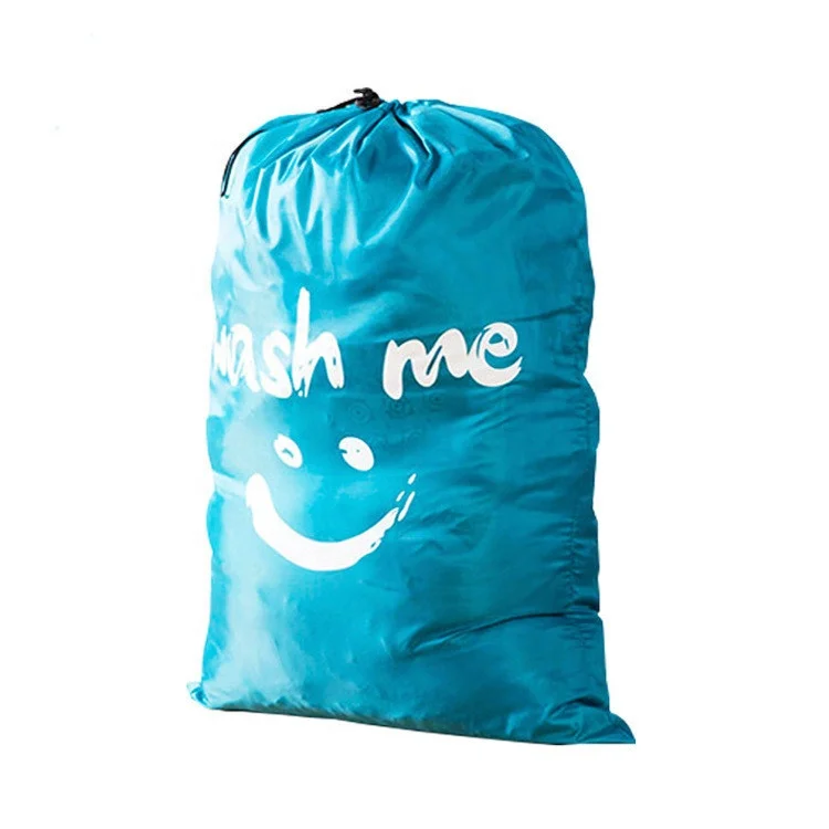 Eco-friendly Durable  Washable Drawstring Nylon Cotton  Home Hotel Laundry Bag  for dirty clothes storage
