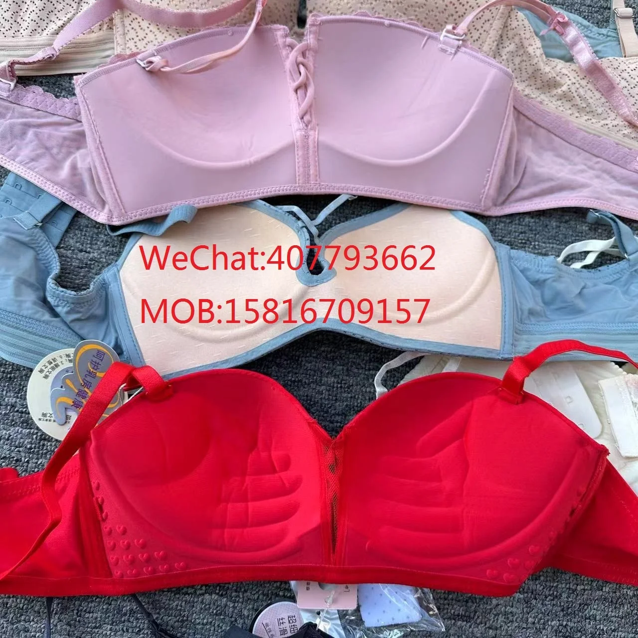 Factory direct selling of cheap fashion bras stock lot clear global trade through Internet website Venezuela Armenia etc.market