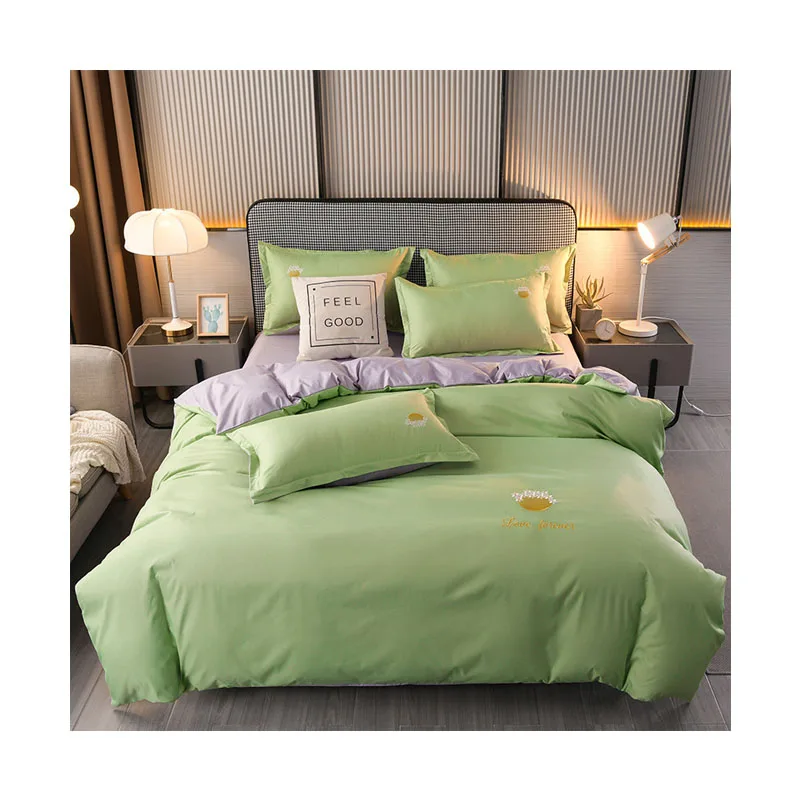 Home Textile White French Lace Fabric Bedding Set for Adults