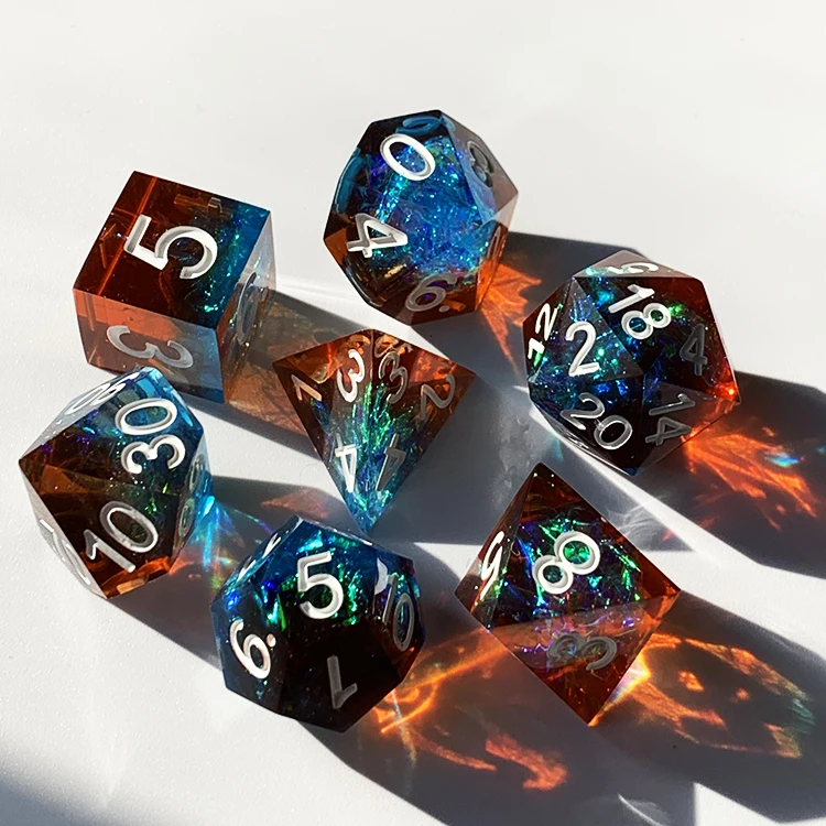 dnd dice 7sets resin dice for rpg board games