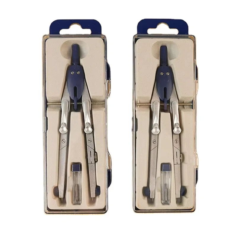 2024 Factory direct student stationery carpenter drawing ruler Compasses set Metal compasses set