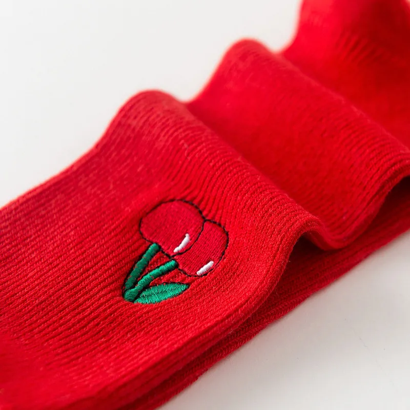 2021 новые хлопковые милые женские длинные Красочные забавные Разноцветные носки с 3D вышивкой и принтом фруктов для женщин и девочек