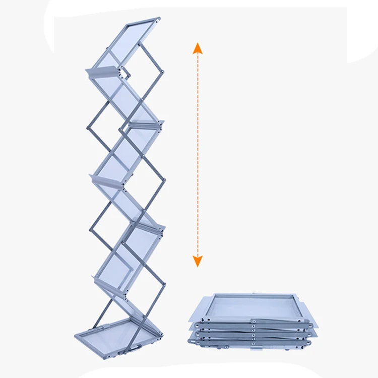 Promotional catalogue aluminum stand acrylic Z shape brochure display stand