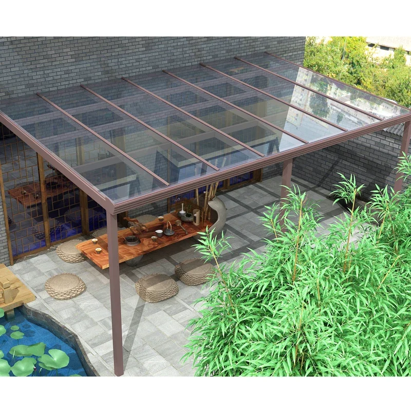 LongTai Factory direct for balcony rain cover Plastic Rain Door Cover sun shade outdoor Waterproof Aluminum Canopy