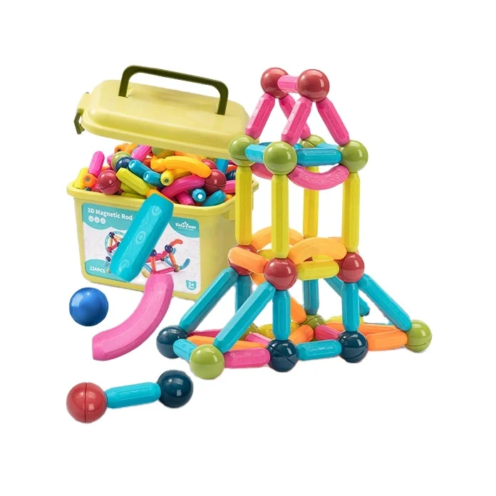 Kid magnet toys blocks for kids, magnetic sticks and balls toy educational sets, magic magnetic building blocks game fidget toy
