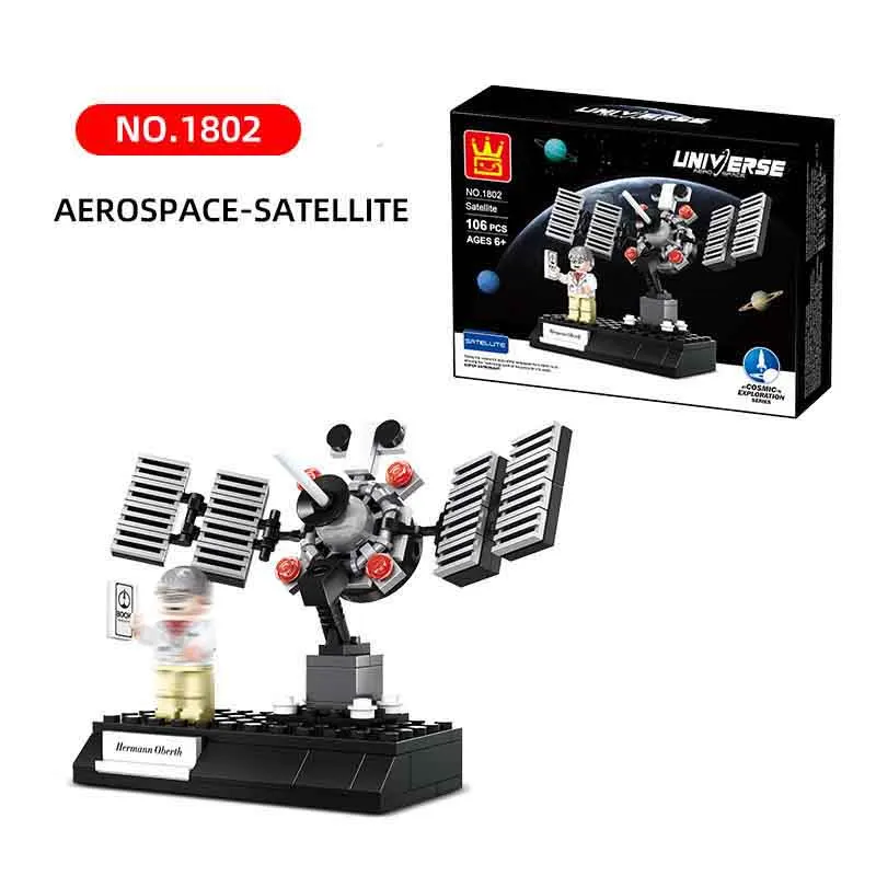 1802 Creative MOC Block Aerospace Spaceship Series Building Block Rocket Space Ship Lunar Vehicle Satellite Educational Toy