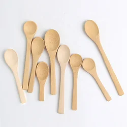 reusable nature powder coffee spoon 100% biodegradable logo engraving coconut oil mini wooden spoons