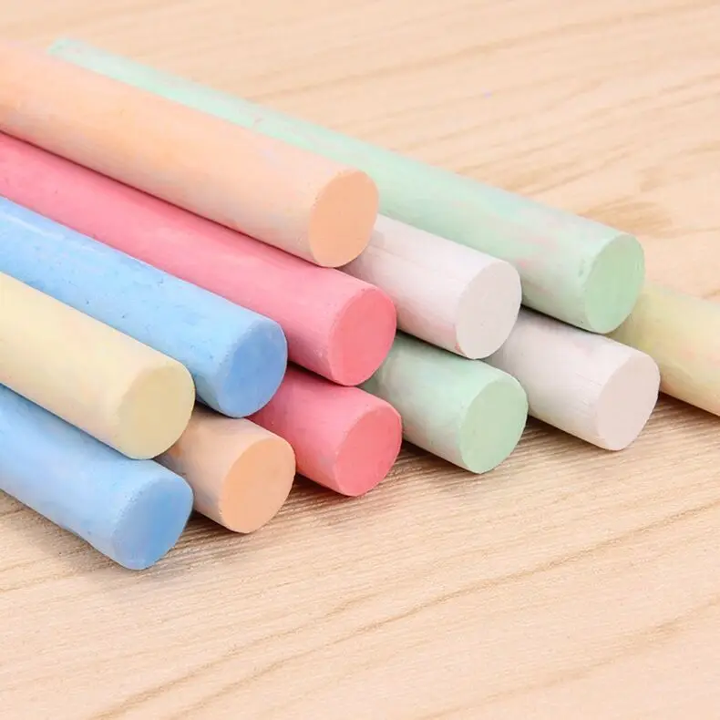 100pcs High Quality Dust-free  School Student Teacher Office Colored And White Color Chalk