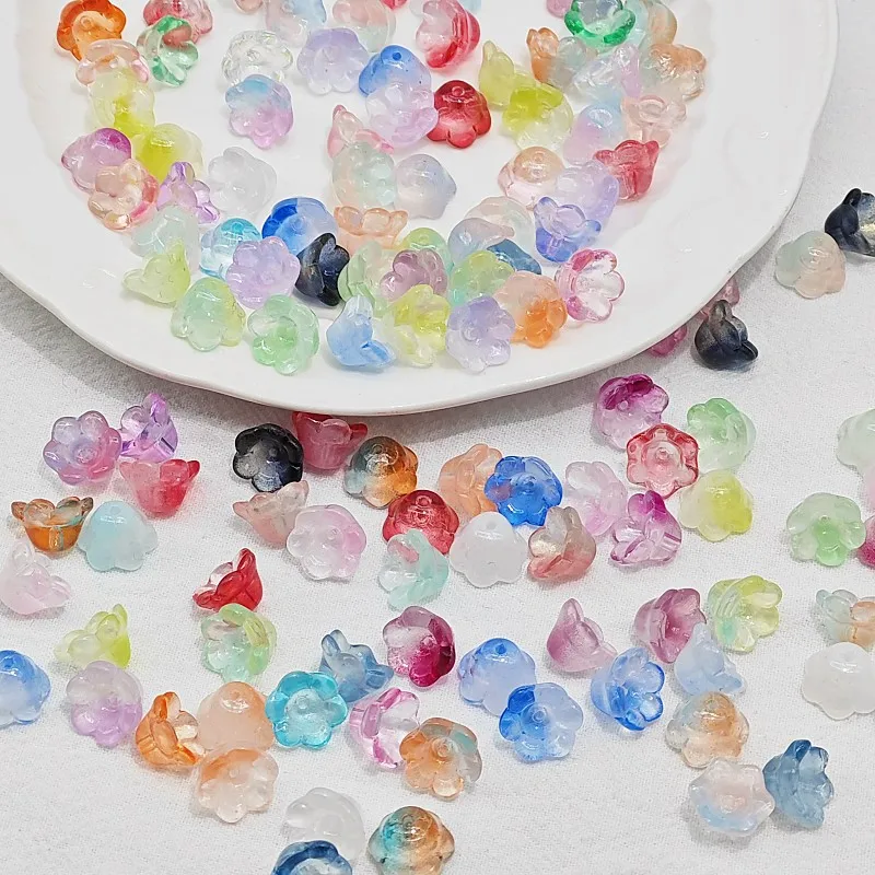 Glass beads 7*12mm Bellflower loose beads Bell flower bracebell flower for diy jewelry hairpin beaded material