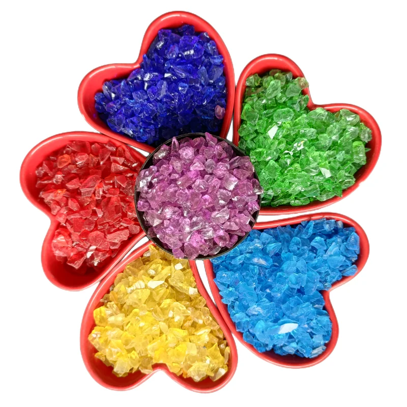 Factory glass sand price recycled crushed recycled glass sand chips resin art terrazzo floor for sale