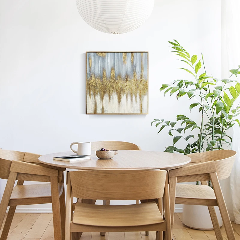 Золотая фольга ручной работы на заказ, холст, масляные настенные картины, ручная роспись, большая абстрактная живопись, золото