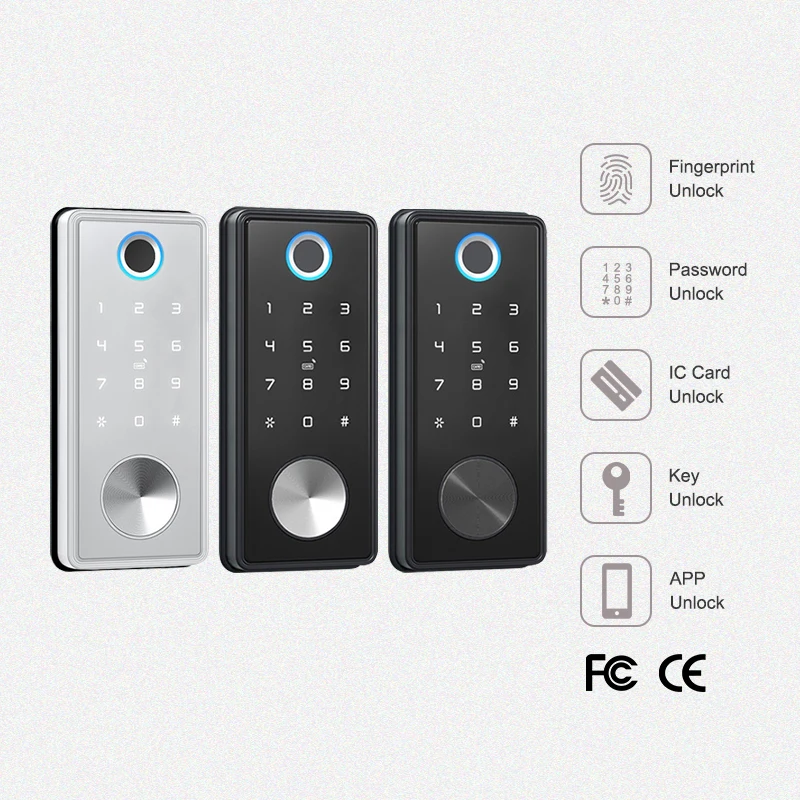 Single Latch Automatic Smart Door Lock With Ttlock Remote Code Fingerprint Door Lock