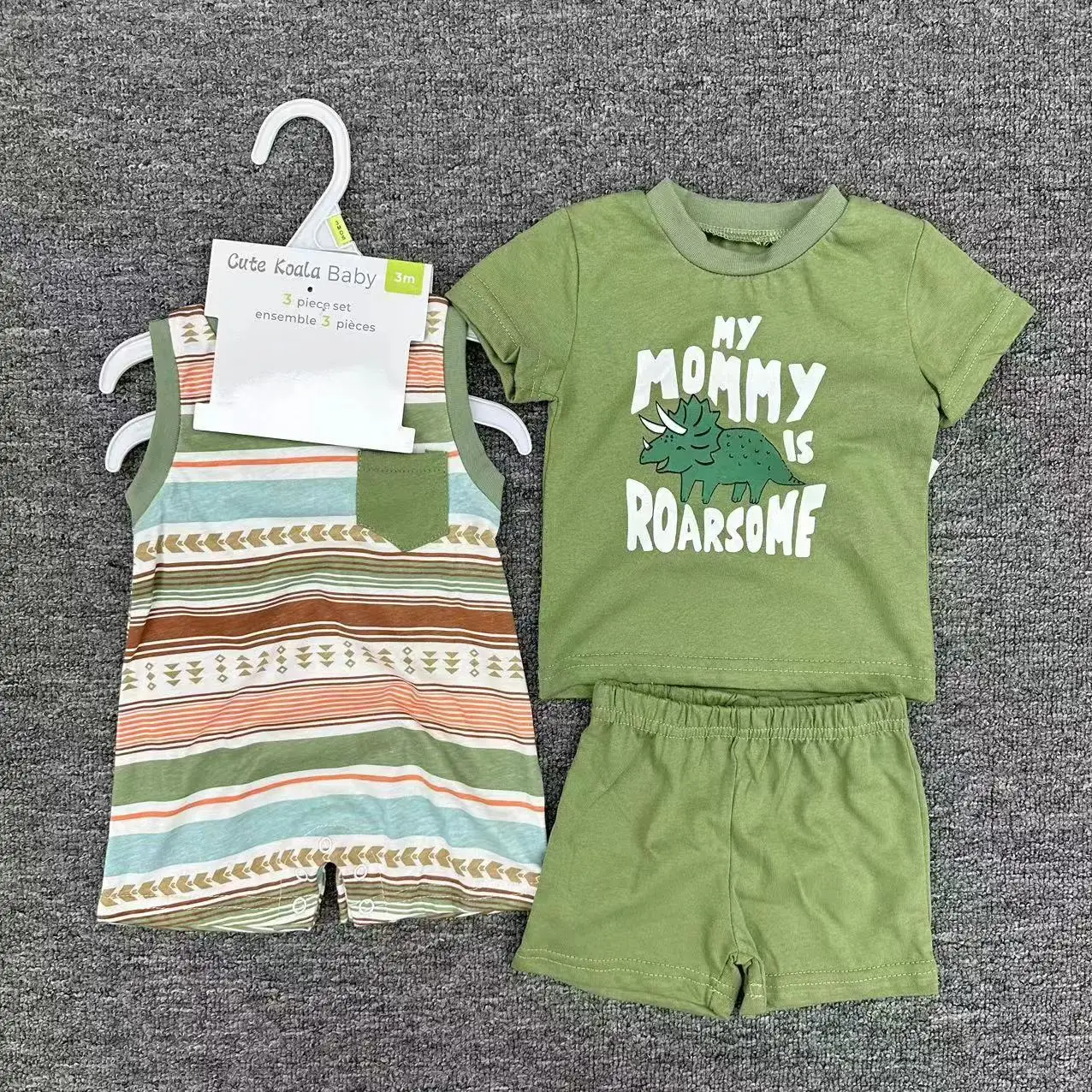 Brand New Wholesale Apparel Stock New Born Boys Clothes 0-24M Summer Girl T-shirt Cotton Clothes Online Baby Clothes Set