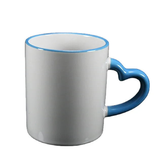 Thermal Transfer Printing Sample Sublimation Ceramic Love Heart Tea Cup for Drink l