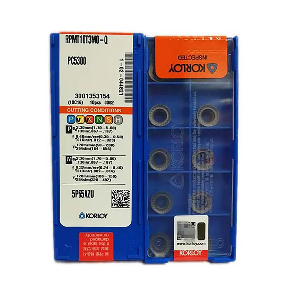 KORLOY-100% Original RPMT RPMT1204 RPMT10T3 RPMT1606 Positive Button Tool Inserts Carbide Milling And Turning Milling Cutter