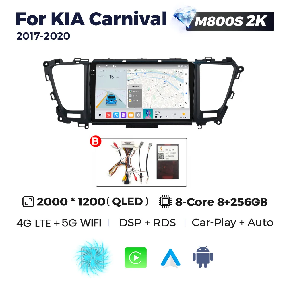 MEKEDE MS Автомобильный мультимедийный 8 + 256 ГБ WiFi 4G LTE 360 камера GPS навигация для KIA Carnival 2014-2020 Вентилятор охлаждения