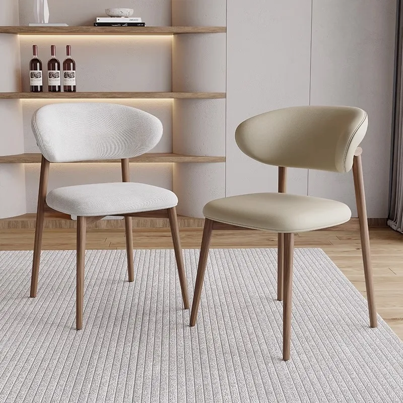 Modern Solid Wood Dining Chair with Leather Upholstery Wooden Frame Wood Style-for Home and Villa Furniture-hu-2-003