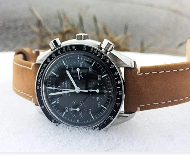 
Top Grain Leather Watch Band Strap Alligator Grain Padded for Men Women Watchbands with Gold Adapter 