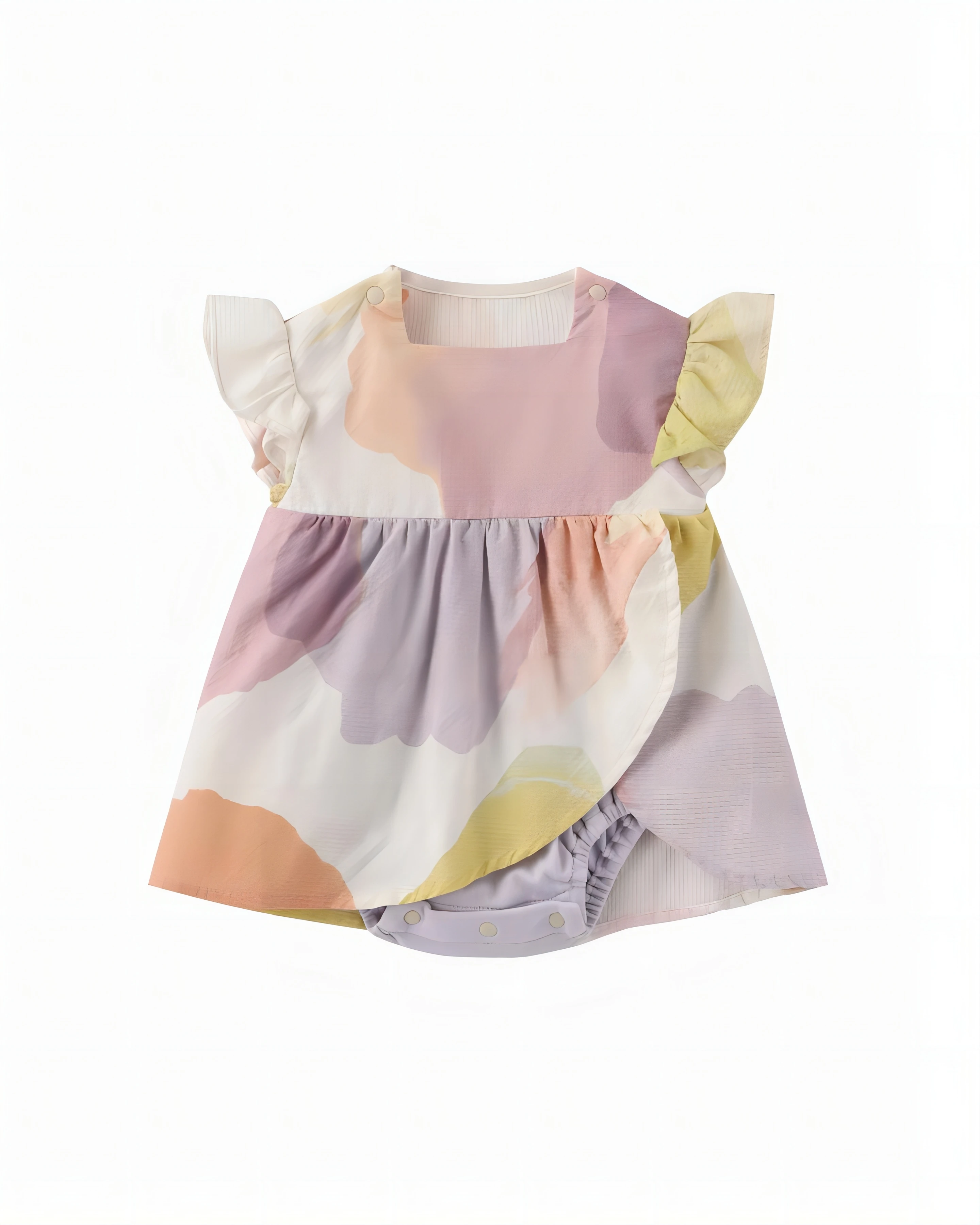 Infant Bodysuit Dress Flutter Sleeve Baby Girls Clothes Party Wear Fashion Breathable Newborn Romper