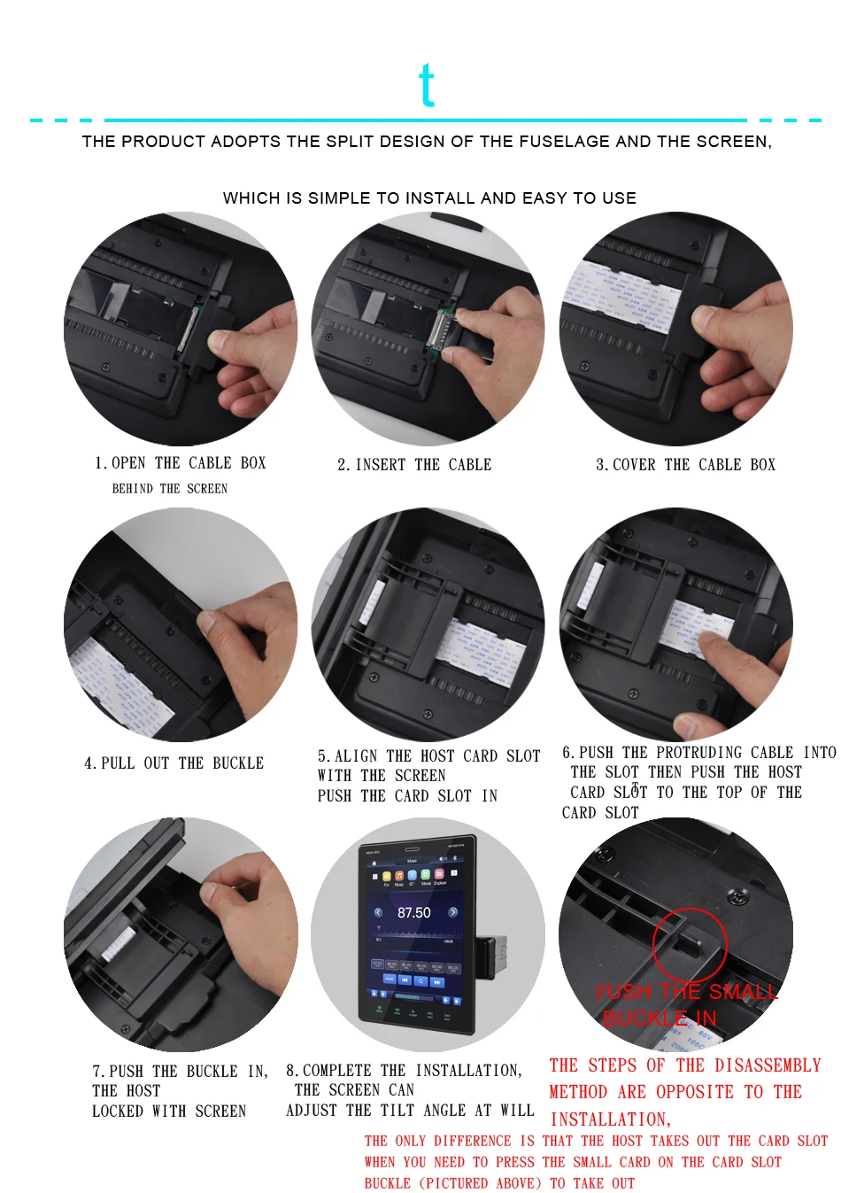 Universal 9.5 Inch Vertical IPS Screen Radio Car MP5 Palyer vertical Style Multimedia Touch Screen 1 Single Din MP5 Car Stereo