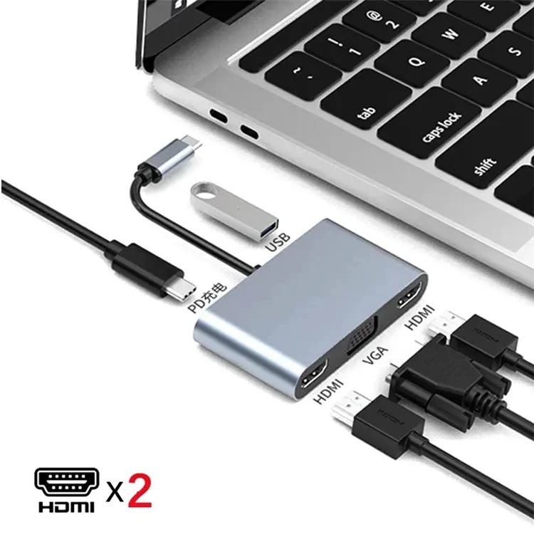 USB Type C Laptop Docking Station Dual HDTV Dual Screen Display USB 3.0 Hub Adapter Dock For HP DELL XPS Surface Lenovo ThinkPad