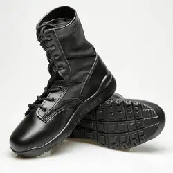 Durable Black Leather Military Jungle Light Tactical Work Combat Army Boots Men SFB-CQB