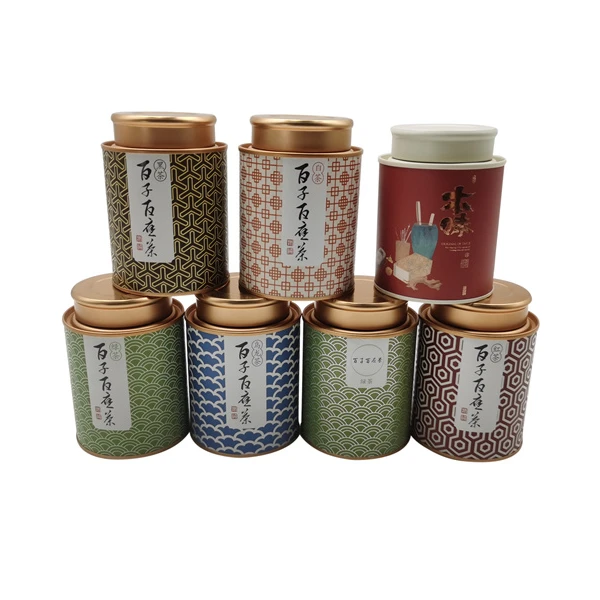 Paper card material body black tea  cans custom printing tin cans eco friendly 50 gram 100 gram 200 gram tea cardboard canister