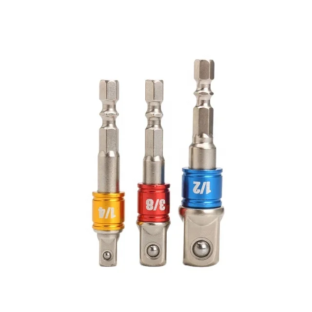 
3Pcs Hex Shank Impact Grade Socket Adapter Driver Extension Drill Bits for Holding 1/4