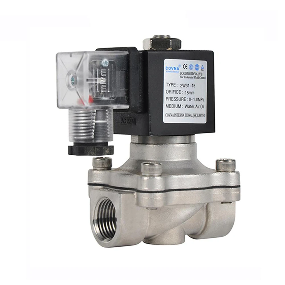 1/2 inch 12 Volt / 24 Volt Stainless Steel Low Pressure Solenoid Valve With Water