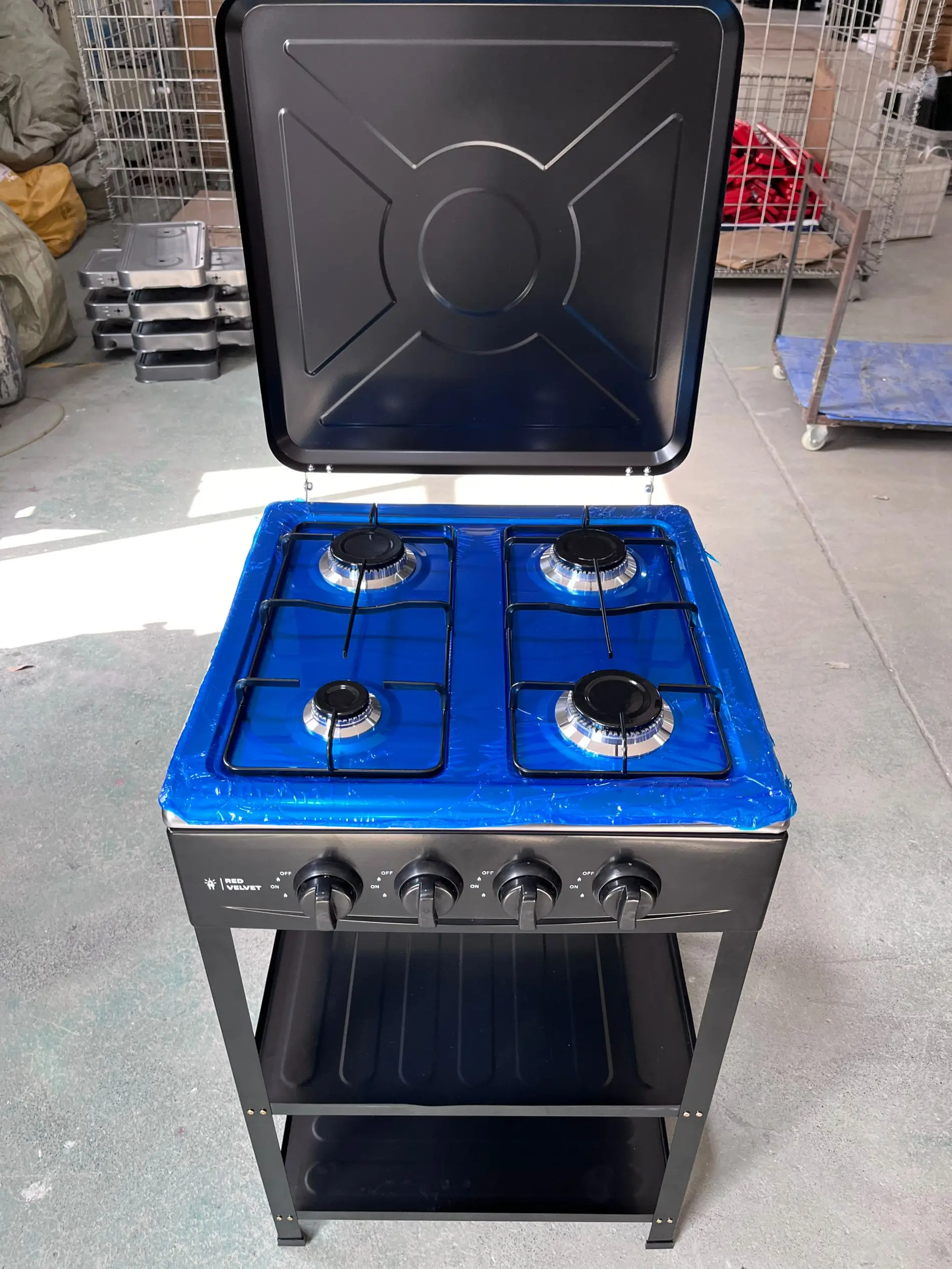 Stove Gas Burner With Oven Electric and Gas Stove Gas Tank Storage Compartment