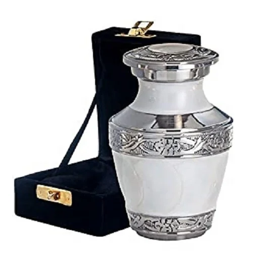 White Sapphire Mini Token White Cremation Urn