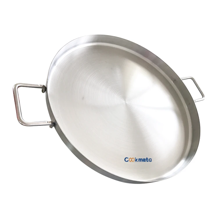 Hotsale Nonstick Titanium Stainless Steel Double Sided Korean Bbq Grill Pan Stainless Steel Frying Pan