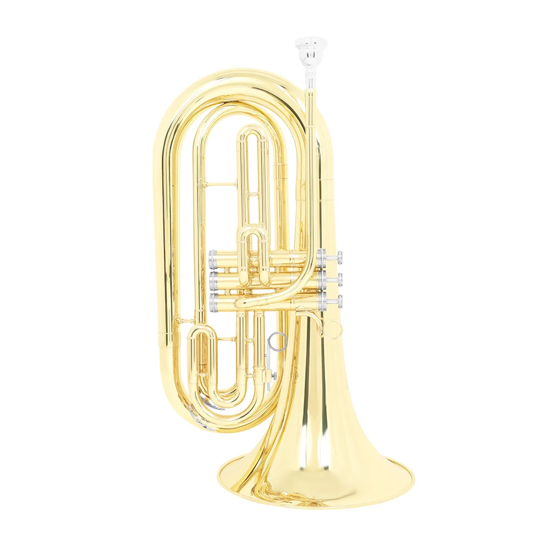 Factory OEM High Quality Professional Brass Tube Body Gold Three Vertical Key Bb Tone Marching Trombone With Case