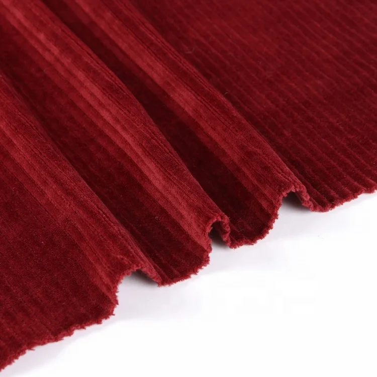 
Cotton Polyester Spandex Cvc Stripe Velvet Upholstery Fabric Online For Coat 