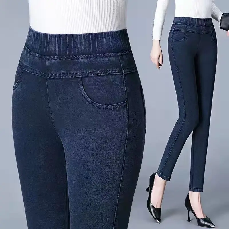 wholesale Jeans for Women 2023 New Spring and Autumn High Waist Elastic Slim women pants