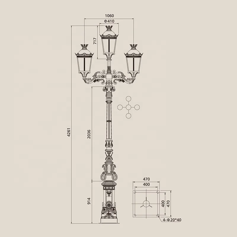 DAHENG Outdoor Hight Quality decorative LED Light Classic Pathway Light and Pole aluminum garden lamp