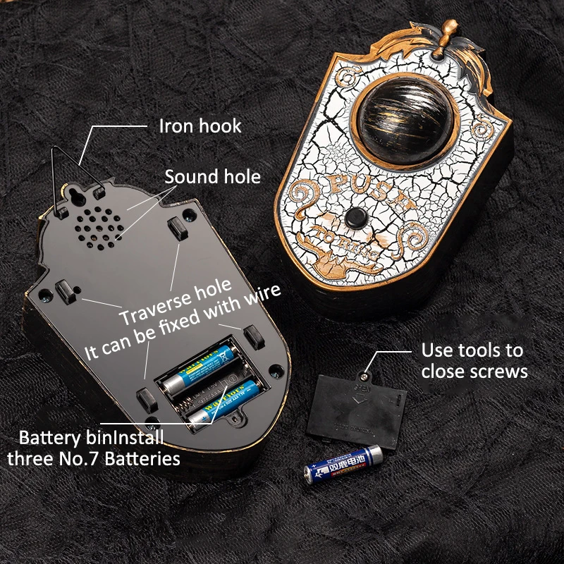 Glowing Sound One-Eyed Doorbell Electronic Halloween Trick Props for Bar and Secret Room LED Light Party Decorations