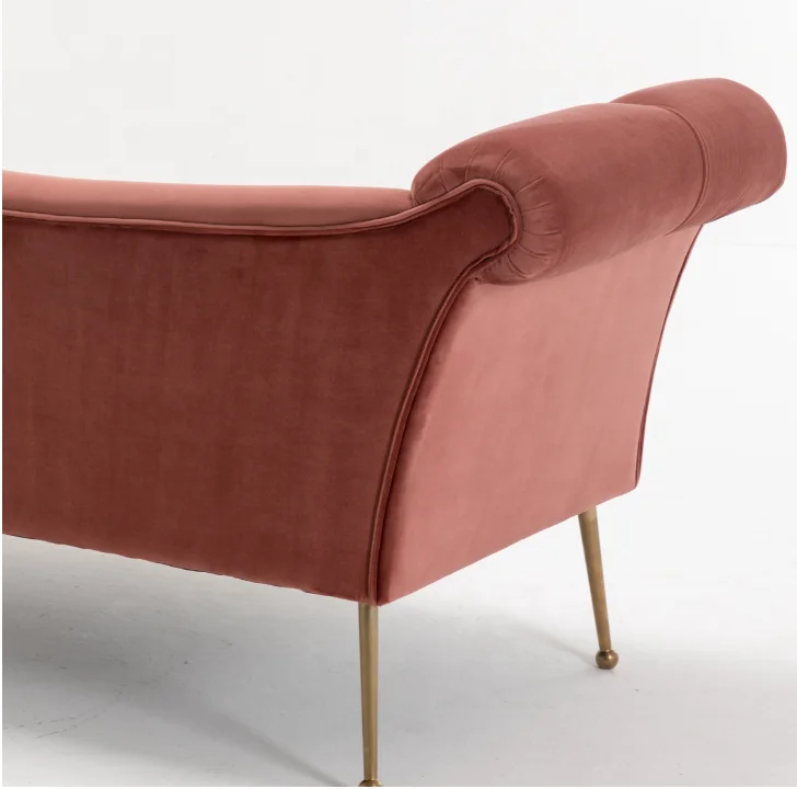 Диван-шезлонг с золотыми металлическими ножками, мебель для гостиной