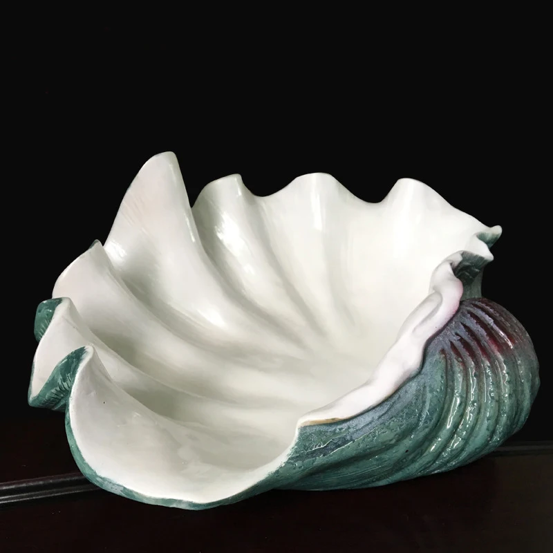 Ang Go Factory 11.5-14 Inch Resin Craft Plate Shell Bowl Dishes For Home Decoration