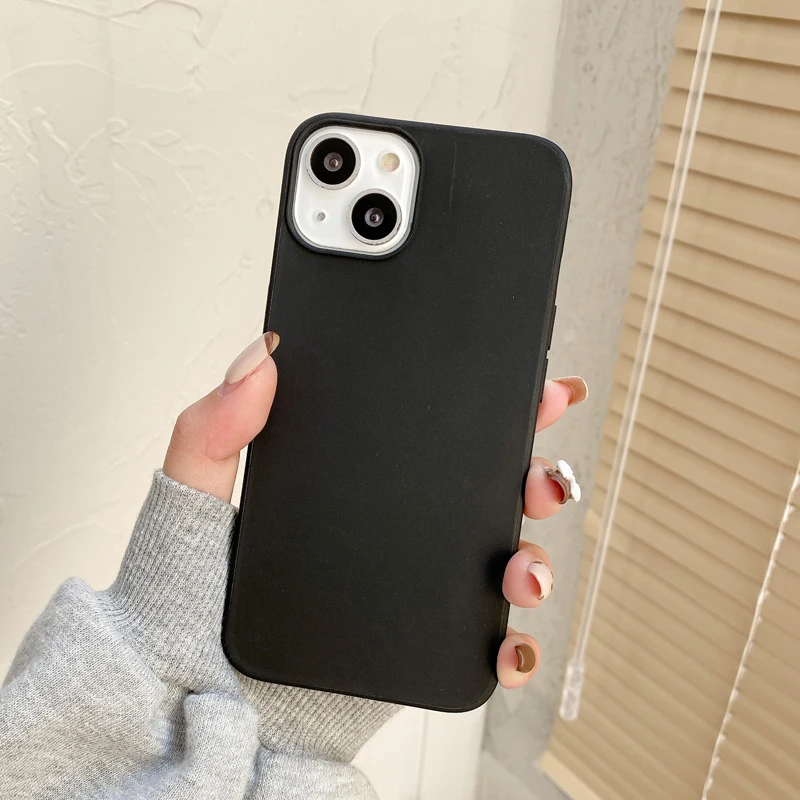 Soft Rubber Candy Frosted texture phone case Silicone tpu big hole material For Iphone 11 12 13 14 Case