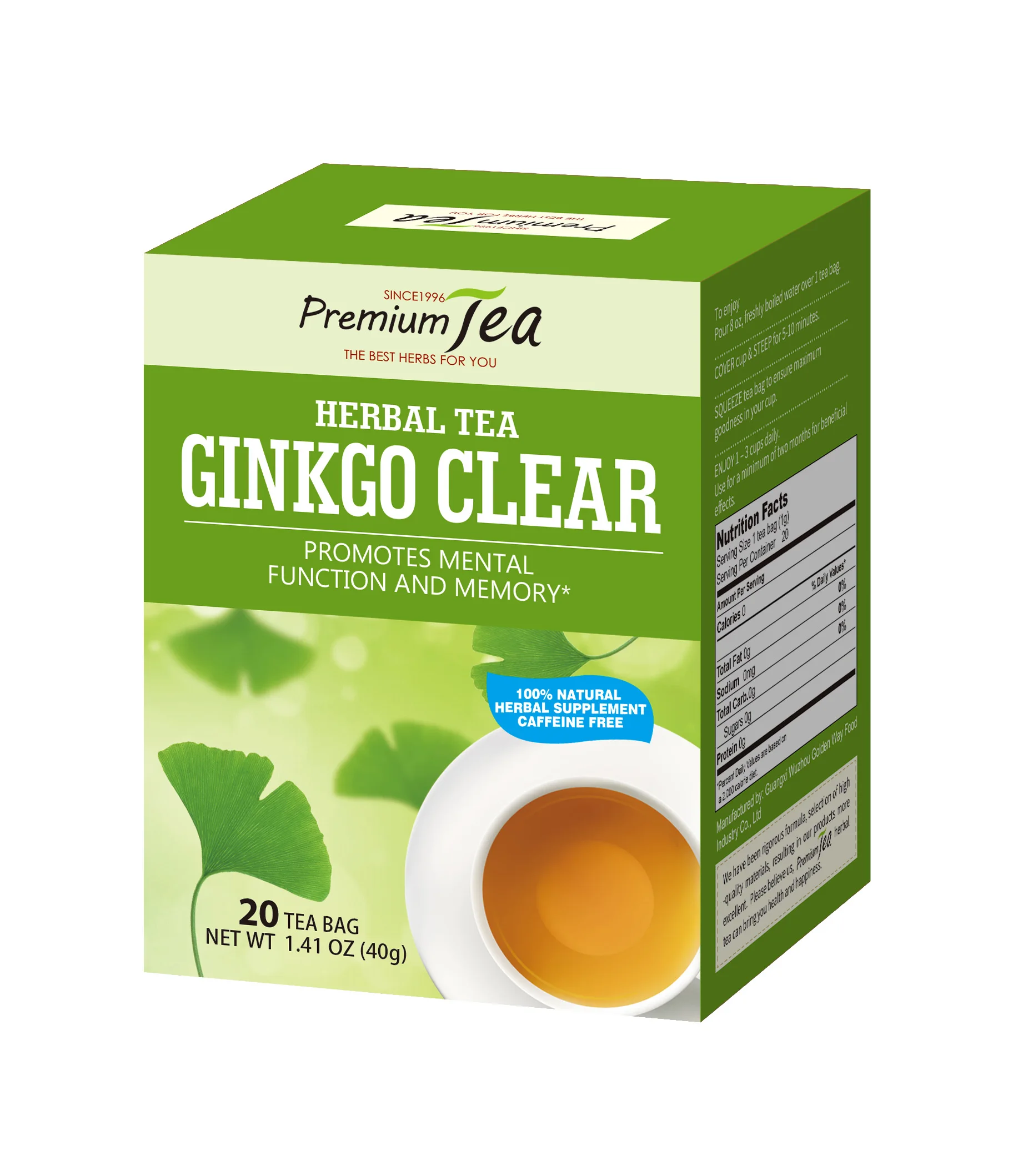 Herbal Tea Ginkgo Clear Ginseng Green Tea High quality